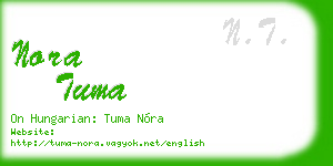 nora tuma business card